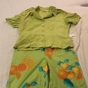 NWT Vintage Mid-1990s Dana Buchman Pants and Shirt Set Size 6 Petite.